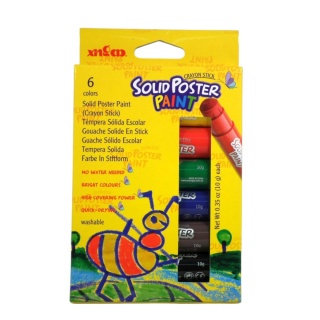FARBY PLAKATOWE W SZTYFCIE 6kolor. 12/48, Farby, Plastyka