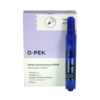 MARKER PERMAN. Z POMPKĄ OKRĄGŁY G924B NIEBIESKI, Markery, Artykuły do pisania i korygowania
