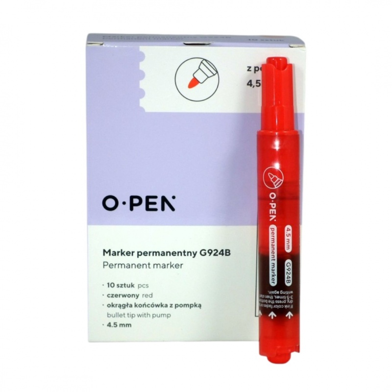 MARKER PERMAN. Z POMPKĄ OKRĄGŁY G924B CZERWONY MARKER PERMAN. Z POMPKĄ OKRĄGŁY G924B CZERWONY