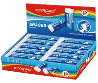 Gumka uniwersalna KEYROAD Maxi, pakowane na displayu, biała, Plastyka, Artykuły szkolne