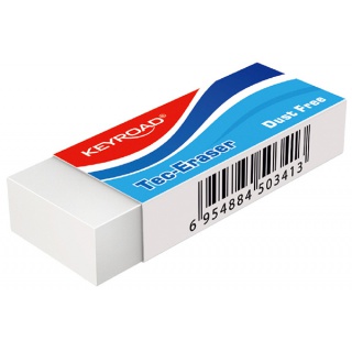 Gumka uniwersalna KEYROAD Tec-Eraser, 59x21x12mm, pakowane na displayu, biała, Gumki, Artykuły do pisania i korygowania