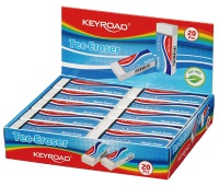 Gumka uniwersalna KEYROAD Tec-Eraser, 59x21x12mm, pakowane na displayu, biała, Gumki, Artykuły do pisania i korygowania