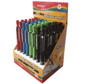 Ołówek automatyczny KEYROAD Soft Touch, 0,2mm, pakowany na displayu, mix kolorów, Ołówki, Artykuły do pisania i korygowania
