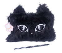 Sachet pencil case KEYROAD Memoris Fluffy, cat, hairy, black
