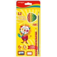 Pencil crayons setKEYROAD, with pencils, eraser and pencil sharpener, hanger, color mix