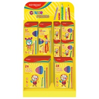 Mały display KEYROAD Colour Pencils, karton, składany, bez wyposażenia, żółty, Nietypowe, Artykuły szkolne