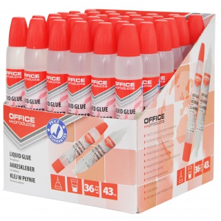 Klej w płynie OFFICE PRODUCTS, dwustronny, 43ml, transparentny, Kleje, Drobne akcesoria biurowe