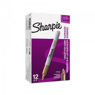 Marker perm. Sharpie Matallic złoty, Markery, Artykuły do pisania i korygowania