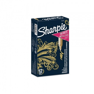 Marker perm. Sharpie Matallic złoty, Markery, Artykuły do pisania i korygowania
