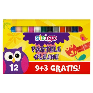 PASTELE OLEJNE 12 SZT REGULAR, Plastyka, Artykuły szkolne