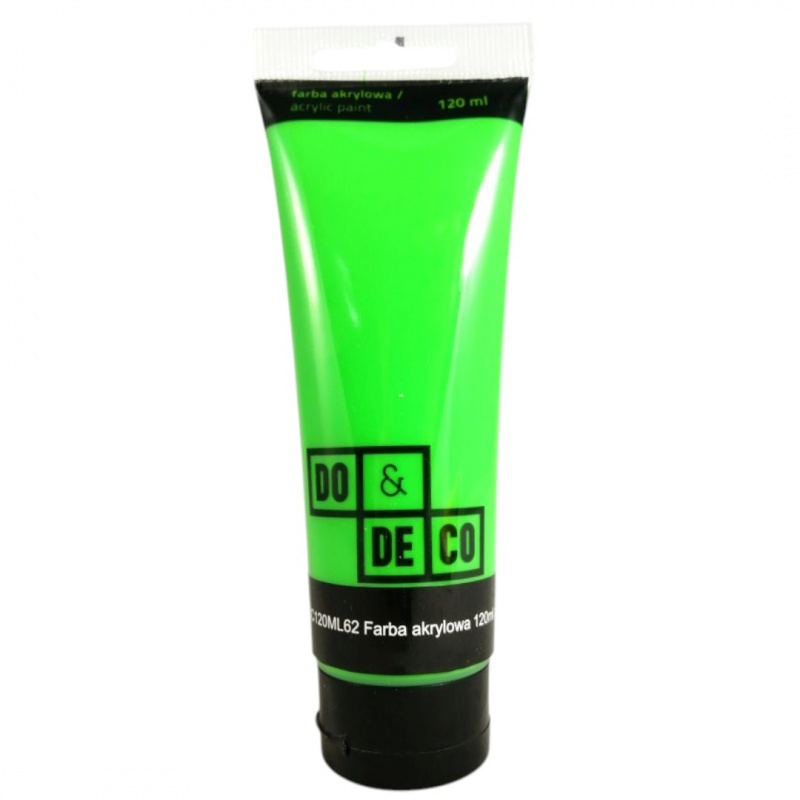 FARBA AKRYLOWA 120ml ZIELEŃ TRAWIASTA 62, Farby, Plastyka
