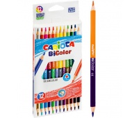 KREDKI OŁÓWKOWE TRÓJKĄTNE CARIOCA BICOLOR 12/24, Plastyka, Artykuły szkolne
