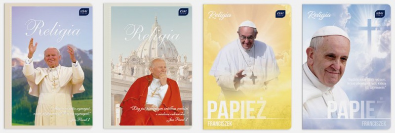 Zeszyt A5 60 # UV religia Jan Paweł II / Franciszek 10 szt, Zeszyty, Artykuły szkolne
