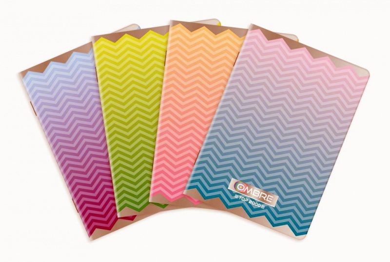 ZESZYT TOP 2000 OMBRE POWDER A6 48K 70G KR5 MIKS PASTELOWY, Zeszyty, Artykuły szkolne
