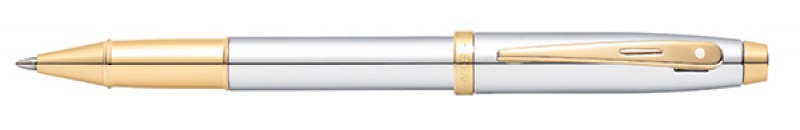 Pi&oacute;ro kulkowe SHEAFFER 100 (9340), chromowane/złote, Cienkopisy, pi&oacute;ra kulkowe, Artykuły do pisania i korygowania