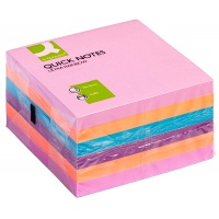 Self-adhesive Notepad Set Q-CONNECT, 76x76mm, 6x80 sheets, assorted colours, Self-adhesive pads, Paper and labels