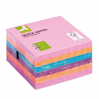Zestaw bloczków samoprzylepnych Q-CONNECT, 76x76mm, 6x80 kart., mix kolorów, Bloczki samoprzylepne, Papier i etykiety