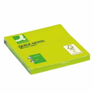 Bloczek samoprzylepny Q-CONNECT Brilliant, 76x76mm, 1x75 kart., zielony