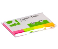 Filing Index Tabs Q-CONNECT, paper, 20x50mm, 4x50 tabs, assorted colours