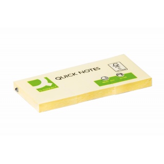 Bloczek samoprzylepny Q-CONNECT, 38x51mm, 3x100 kart., jasnożółty