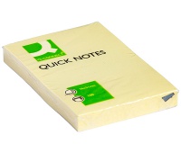 Self-adhesive Pad Q-CONNECT, 51x76mm, 1x100 sheets, light yellow