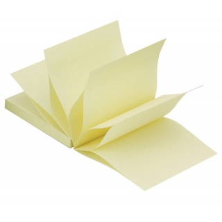 Bloczek samop. Q-CONNECT, typu Z, 76x76mm, 1x100 kart., jasnożółty, Bloczki samoprzylepne, Papier i etykiety