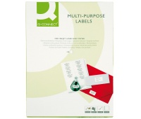 Universal Labels Q-CONNECT, 66x33. 9mm, rounded, white, 100 sheets