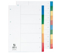 Dividers Q-CONNECT, PP, A4, 230x297mm, 10+1 pcs, assorted colours