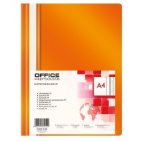 Skoroszyt OFFICE PRODUCTS, PP, A4, miękki, 100/170mikr., pomarańczowy