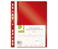 Report File Q-CONNECT, PP, A4, standard, 120/170 micron, perforated, red