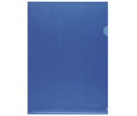 L-Shaped Pockets Q-CONNECT, type L, PP, A4, orange peel, 120 micron, 100pcs, blue