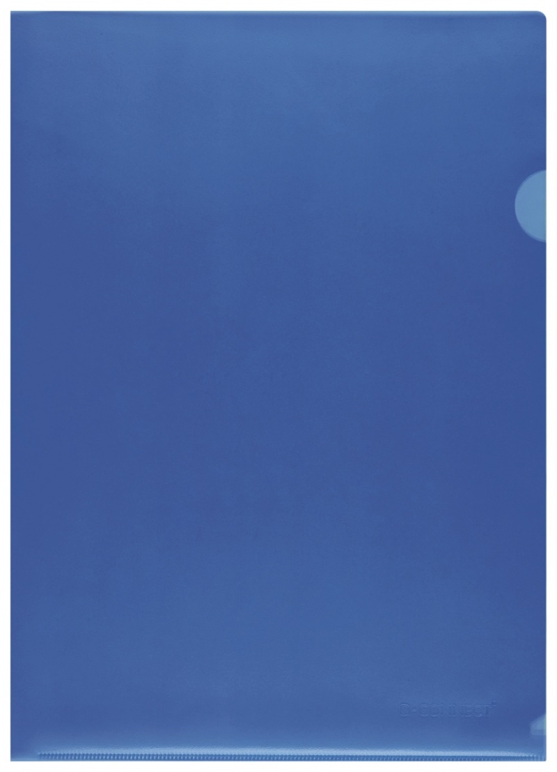 L-Shaped Pockets Q-CONNECT, type L, PP, A4, orange peel, 120 micron, 100pcs, blue