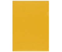 L-Shaped Pockets Q-CONNECT, type L, PP, A4, orange peel, 120 micron, 100pcs, yellow