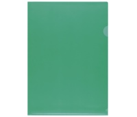 L-Shaped Pockets Q-CONNECT, type L, PP, A4, orange peel, 120 micron, 100pcs, green