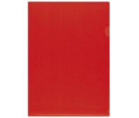 L-Shaped Pockets Q-CONNECT, type L, PP, A4, orange peel, 120 micron, 100pcs, red