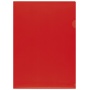 L-Shaped Pockets Q-CONNECT, type L, PP, A4, orange peel, 120 micron, 100pcs, red