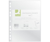 Punched Pockets Q-CONNECT, PP, A4, cristal, 50 micron, 100pcs