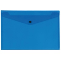Envelope Wallet Q-CONNECT press stud, PP, A4, 172 micron, transparent blue