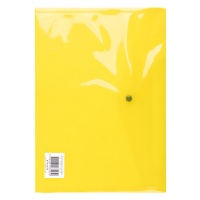 Envelope Wallet Q-CONNECT press stud, PP, A4, 172 micron, transparent yellow