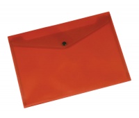 Envelope Wallet Q-CONNECT press stud, PP, A4, 172 micron, transparent red