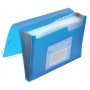Teczka harm. z gumką Q-CONNECT, PP, A4, 12-przegr., transparentna niebieska, Teczki przestrzenne, Archiwizacja dokumentów