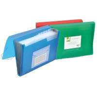 Expanding File Folder with elastic band closure PP A4 12 compartments transparent red