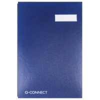 Signature Book Q-CONNECT, cardboard/PP, A4, 20 compartments, navy blue