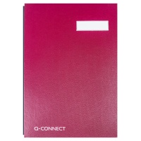 Signature Book Q-CONNECT, cardboard/PP, A4, 20 compartments, claret