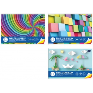 Blok techniczny kolorowy A4 10 barwiony w masie, Bloki, Artykuły szkolne
