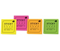 Karteczki samoprzylepne neon 100 75x75 mm, Bloczki samoprzylepne, Papier i etykiety