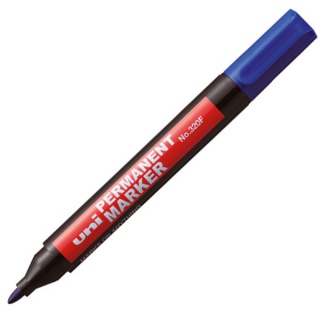 Marker permanentny NO-320, niebieski, Uni, Markery, Artykuły do pisania i korygowania