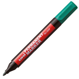 Marker permanentny NO-320, zielony, Uni, Markery, Artykuły do pisania i korygowania