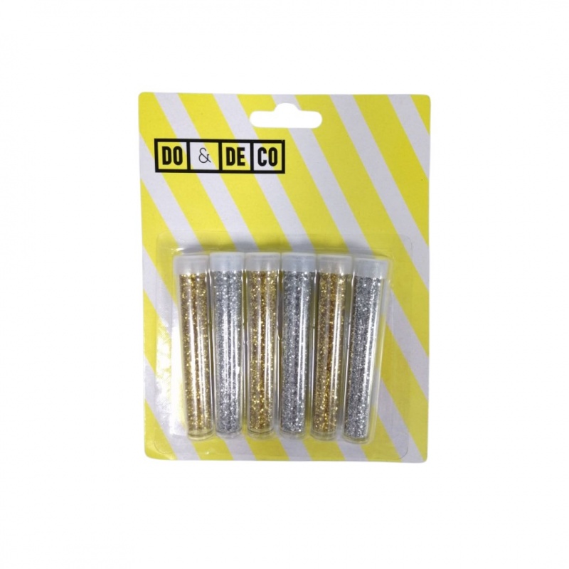 Brokat sypki złoty/srebrny 4g 6szt 3018