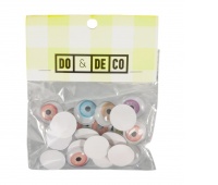 RUCHOME OCZY 20mm 20szt KOLOROWE 3100, Ruchome oczka, Art. kreatywne